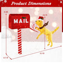 3.5 ft Christmas Mail Box with Dog and 120 Warm White LED Lights by LJGDeals