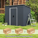 3.6 x 7.1 FT Outside Garden Storage Shed Tool House with Ground Foundation Frame by LJGDeals