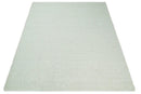 Quick Ship Modern Solid Design White Hand Loom 8x10 Wool Rug by The Rug Decor