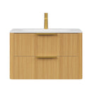 Nuvia Luxury 30/36-Inch Sintered Stone Floating Bathroom Vanity With Sink (SAK70429)