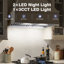 30" Range Hood Insert ,600 CFM Stainless Steel Kitchen Vent Hood with 4 Speeds 3CCT LED Lights - NX-19IS-30