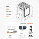 30-Inch Stainless Steel Convection Gas Range Oven With 4-Sealed Burners (SAK25187) by SAKSBY WHOLESALE