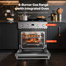 30-Inch Stainless Steel Convection Gas Range Oven With 4-Sealed Burners (SAK25187) by SAKSBY WHOLESALE
