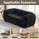 Quilted Cloud Sofa With Rounded Armrests And Piano Key Backrest Design by HouseOfZazla