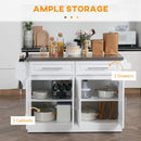 Homcom - Rolling Kitchen Island With Storage, Portable Kitchen Cart With Stainless Steel Top, 2 Drawers, Spice, Knife And Towel Rack And Cabinets by HouseOfZazla