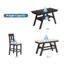 TOPMAX 6-Piece Wood Counter Height Dining Table Set with Storage Shelf by HouseOfZazla