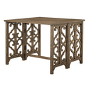 3-Piece Retro Dining Set Solid Wood Counter Height Pub Set Foldable Table with 2 Saddle Stools for Kitchen, Small Space (Distressed Brown)