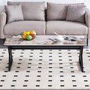 A modern minimalist style marble patterned coffee table with black metal legs. Computer desk. Game table. Tea table. CT-XX