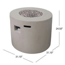 Round Iron Fire Pit With 40,000 Btu