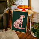 Sassy Coral Cheetah Illustration