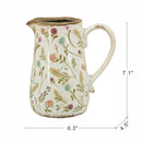 6.3x4.5x7.1' Round Ceramic Pitcher Vase with Multi-Colored Floral Motifs by HouseOfZazla