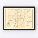 Vintage Map of Morehouse Parish, Louisiana 1860