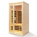 Deluxe Version Plus 1 Person Far Infrared Hemlock Sauna Room With LED Colour Lights - Natural by HouseOfZazla