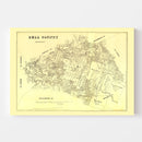 Vintage Map of Bell County, Texas 1879