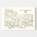 Vintage Map of Bowie County, Texas 1894
