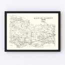 Vintage Map of Bowie County, Texas 1894