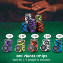 14 Gram Texas Holdem Poker Chip Set 300 Pieces Claytec Chips by LJGDeals