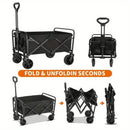 Heavy Duty Utility Portable Foldable Outdoor Beach Garden Wagon Cart with 360° All Terrain Wheels