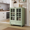 Minimalist Buffet Cabinet With Double Glass Doors And Drawer by HouseOfZazla