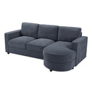 Modern L-Shaped Sectional Sofa With Curved Chaise, USB Ports, And Side Storage Pockets by HouseOfZazla