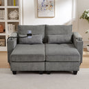 Convertible Chaise Lounge Sofa Chair With USB Ports, Cup Holders, Phone Holder And Storage