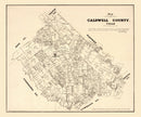 Vintage Map of Caldwell County, Texas 1880