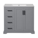 Bathroom Vanity With Sink, Soft Close Doors, Adjustable Shelf & 3 Drawers
