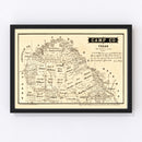 Vintage Map of Camp County, Texas 1879