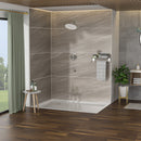 10" Round Rain Shower Head System With Waterfall Tub Spout, Wall Mounted, Stainless Steel