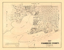 Vintage Map of Chambers County, Texas 1879