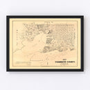 Vintage Map of Chambers County, Texas 1879