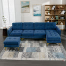 Modern L - Shape Convertible Sectional Sofa With Movable Ottoman by HouseOfZazla