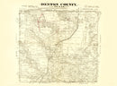Vintage Map of Denton County, Texas 1870