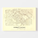 Vintage Map of Dimmit County, Texas 1879