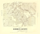 Vintage Map of Dimmit County, Texas 1879
