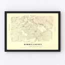 Vintage Map of Dimmit County, Texas 1879