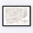 Vintage Map of Eastland County, Texas 1879