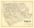 Vintage Map of Ellis County, Texas 1879