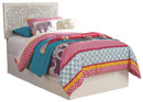 Paxberry - Twin Panel Headboard with Bolt on Bed Frame - Whitewash by Unique Piece Furniture