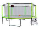 16FT Trampoline with Basketball Hoop pump and Ladder(Inner Safety Enclosure) with soccer goal Green