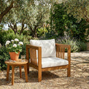 Outdoor Acacia Wood Club Chair with Modern Square Arms by HouseOfZazla