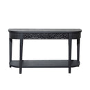 Carved Console Table With Storage Shelf For Living Room - Black by HouseOfZazla