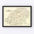Vintage Map of Fayette County, Texas 1879