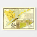 Vintage Map of Galveston County, Texas 1891