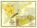 Vintage Map of Galveston County, Texas 1891