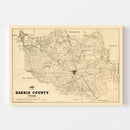 Vintage Map of Harris County, Texas 1879