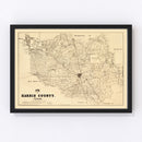 Vintage Map of Harris County, Texas 1879