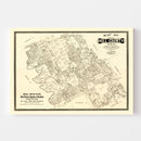 Vintage Map of Hill County, Texas 1886