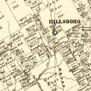 Vintage Map of Hill County, Texas 1886