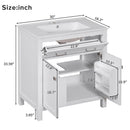 Bathroom Vanity With Ceramic Sink, Modern Single Bathroom Cabinet With 2 Doors And A Shelf, Soft Close Doors by Unique Piece Furniture